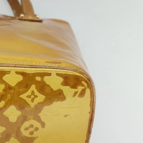 LOUIS VUITTON Monogram Vernis Houston Hand Bag Beige M91004 LV Auth 120112 - Picture 5 of 16